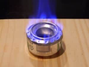 This homemade alcohol stove is made out of a soda can and is extremely lightweight.